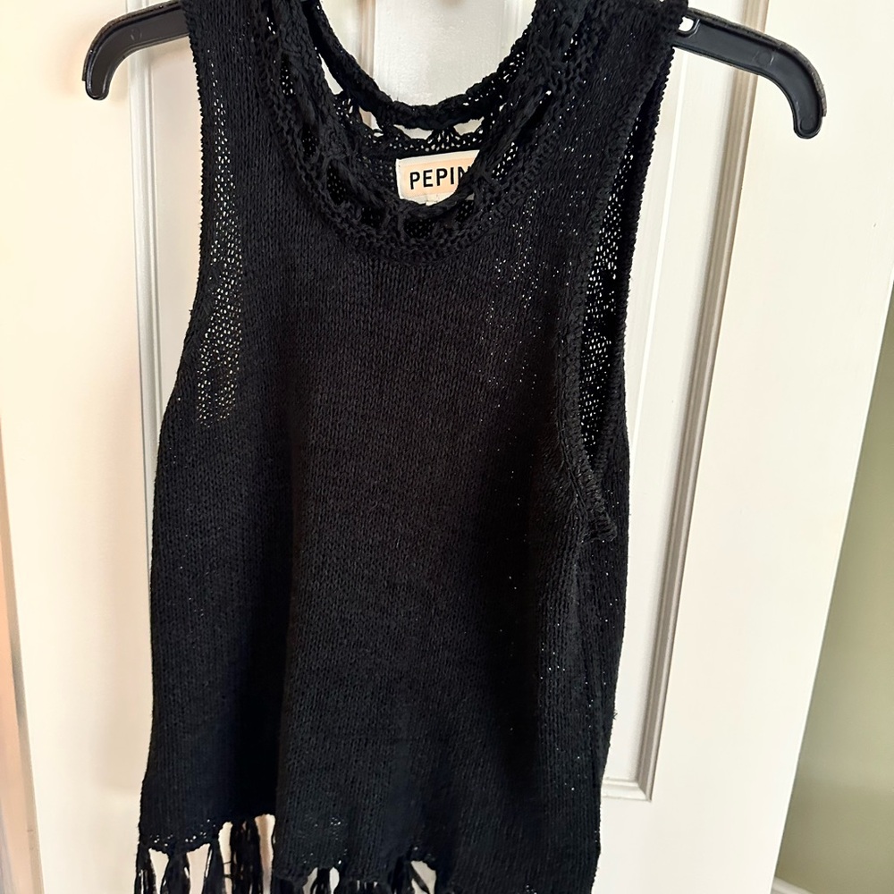 Pepin Black Knit Tank Top